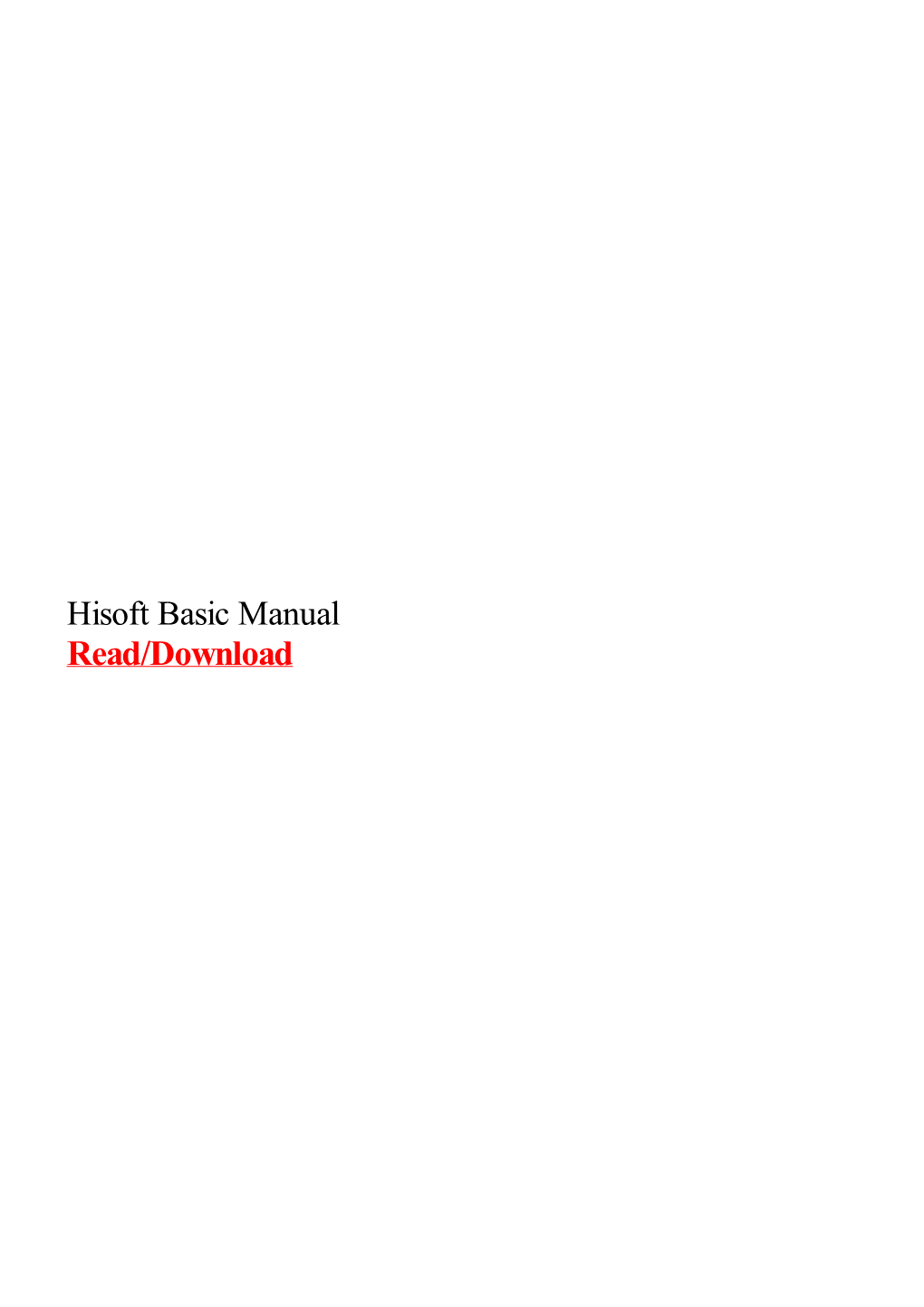 Hisoft Basic Manual
