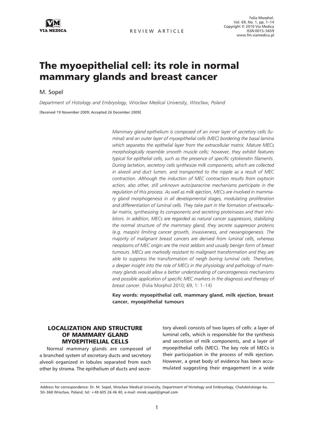 Its Role in Normal Mammary Glands and Breast Cancer