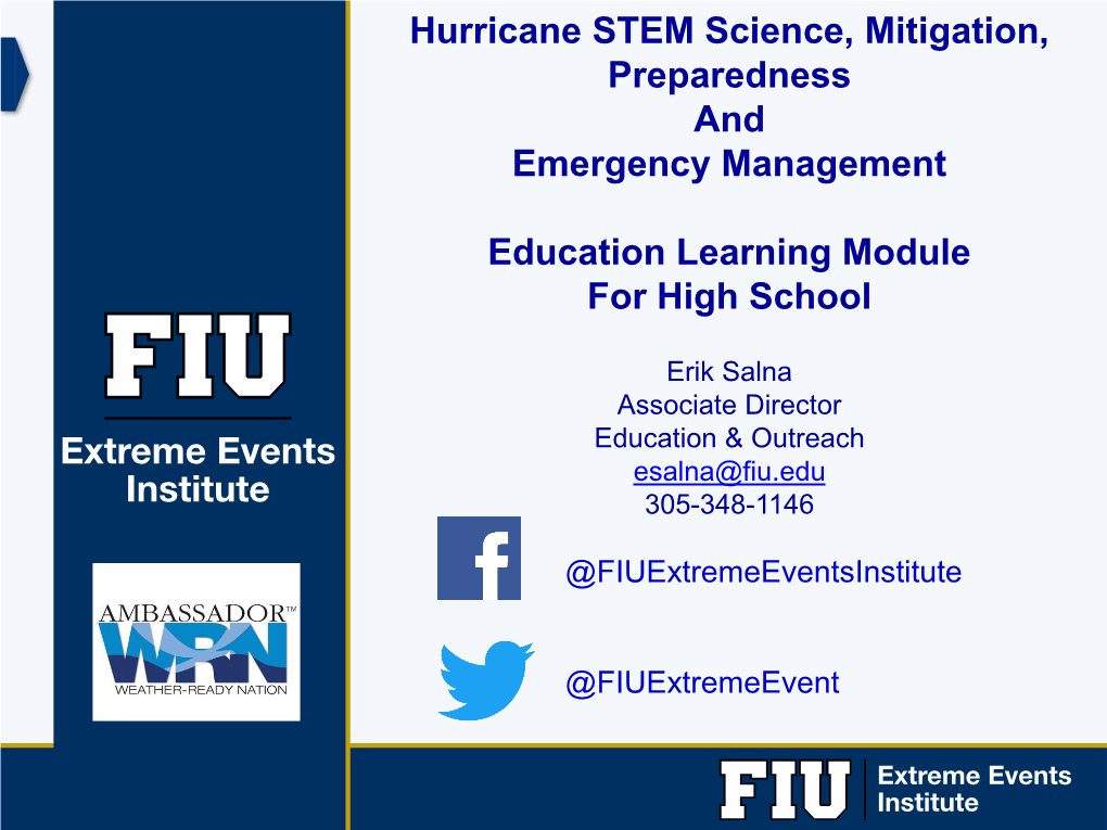 Hurricane STEM Science, Mitigation, Preparedness and Emergency Management