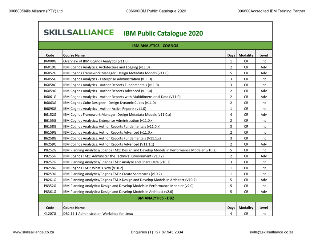 Skills Alliance IBM Catalogue.Xlsx