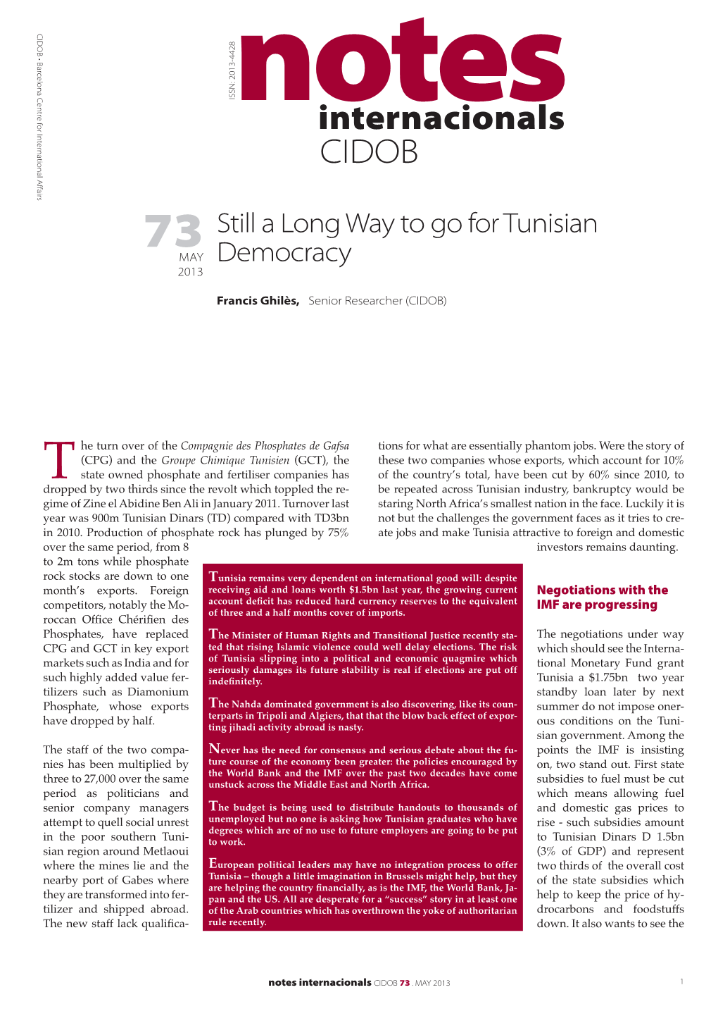 Still a Long Way to Go for Tunisian Democracy