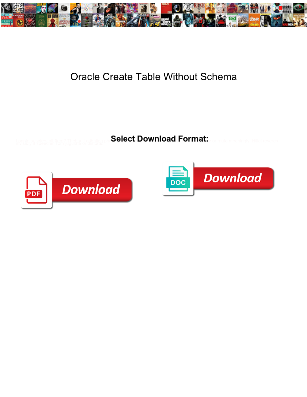 Oracle Create Table Without Schema