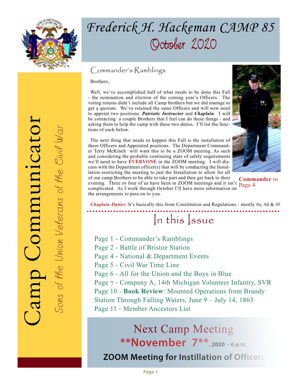 Camp Communicator Oct 2020