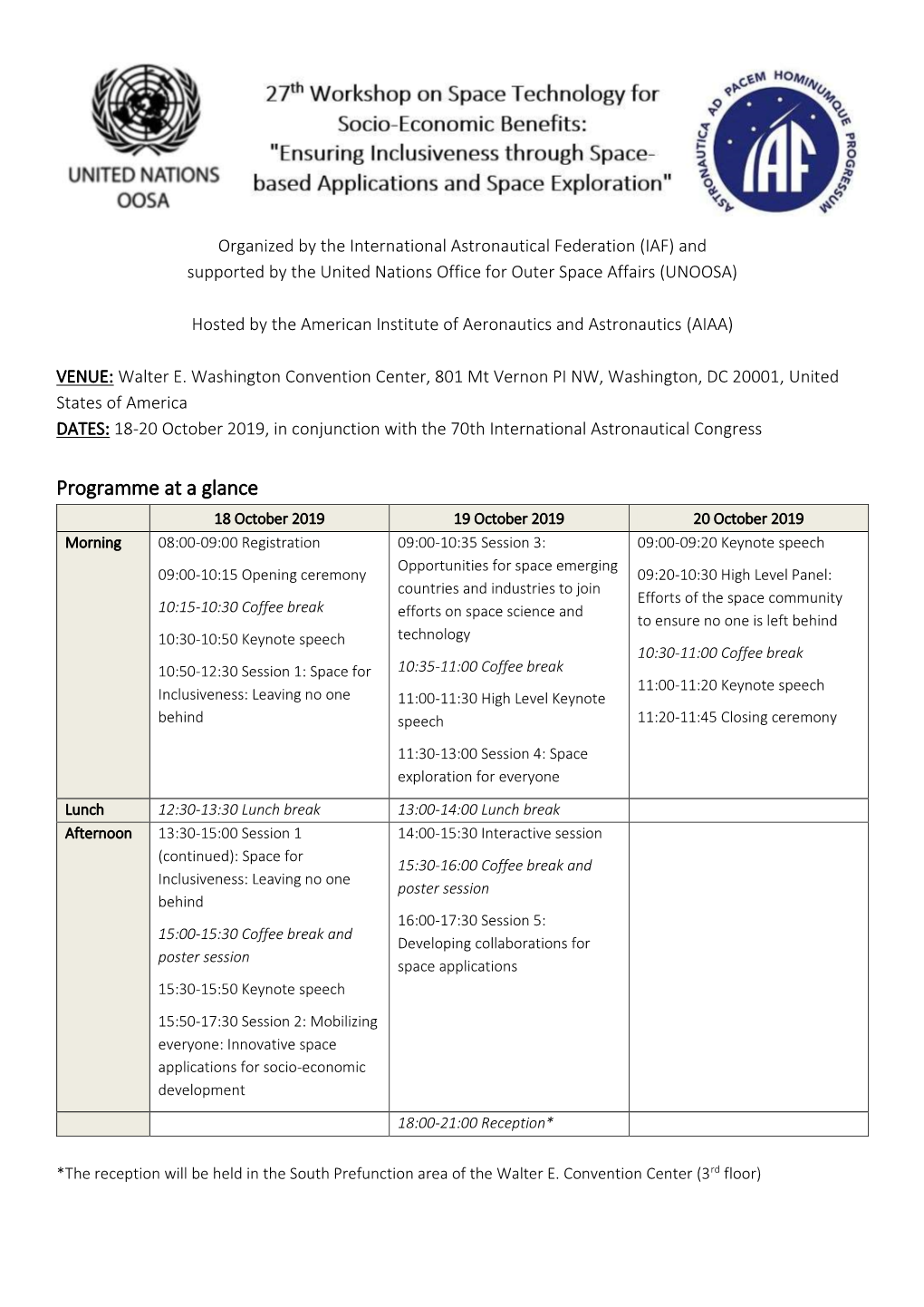 UN/IAF Workshop 2019