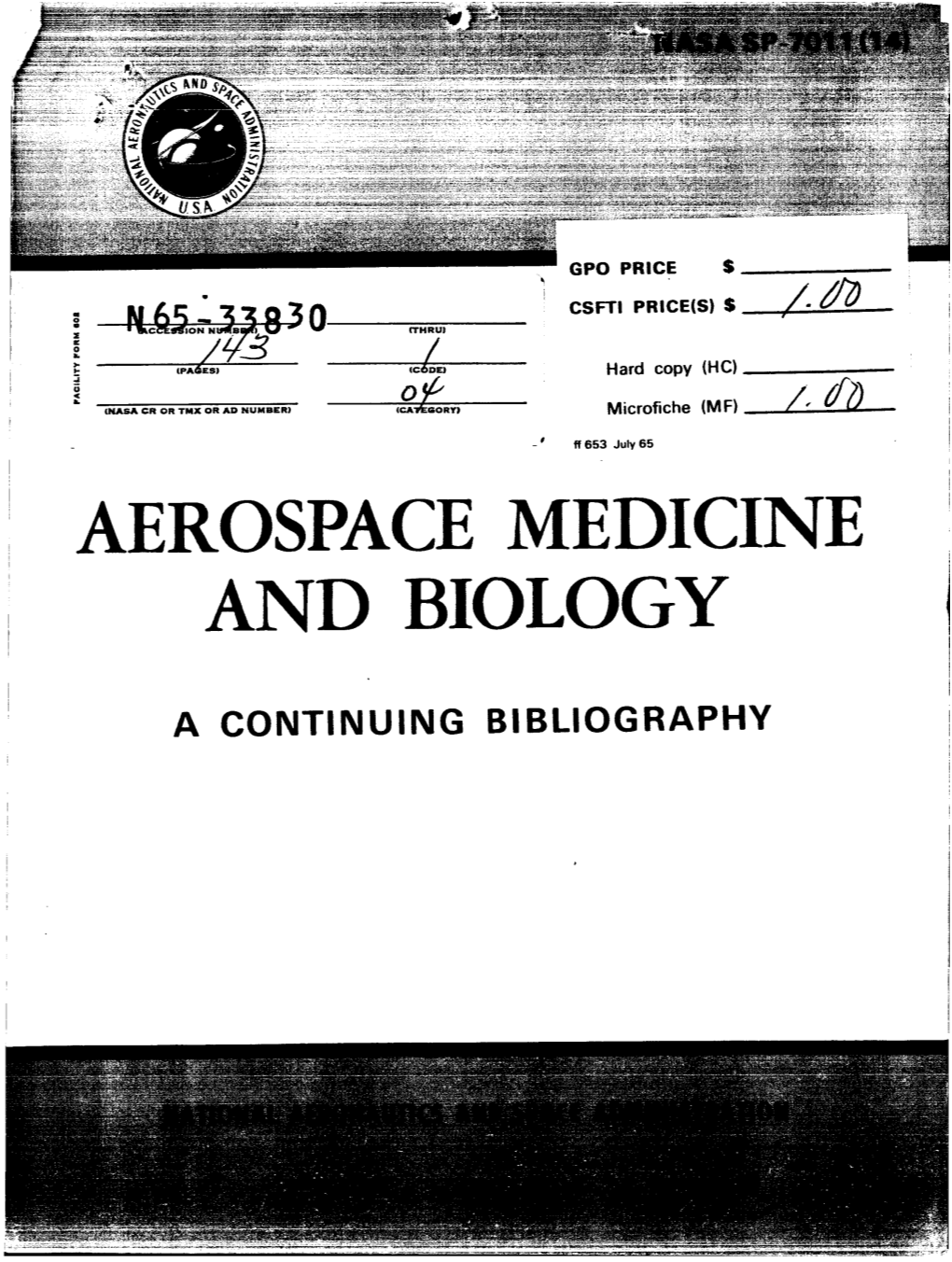 Aerospace Medicine and Biology