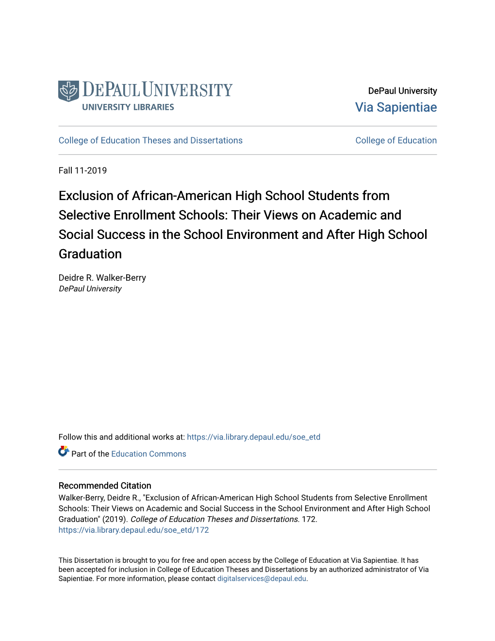 Exclusion of African-American High School Students