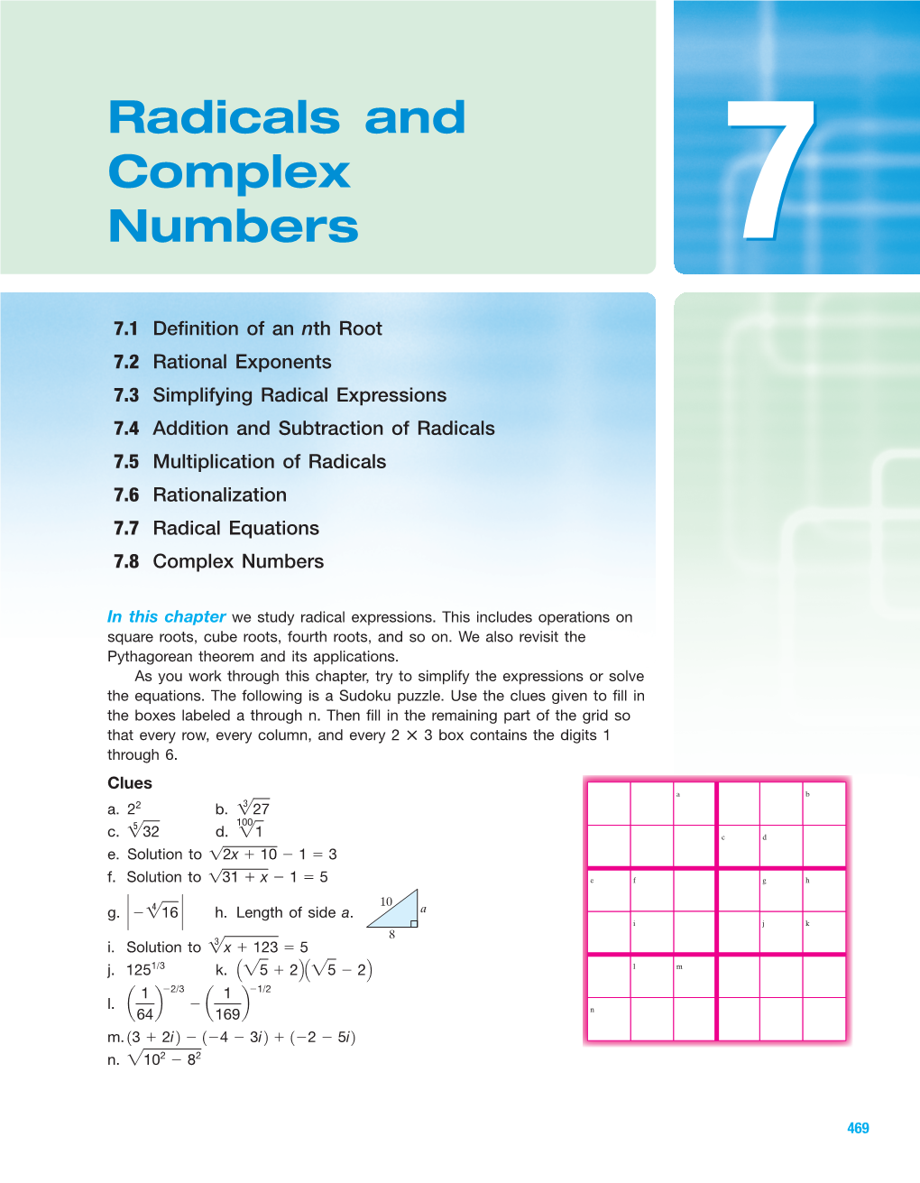 Radicals and Complex Numbers 77