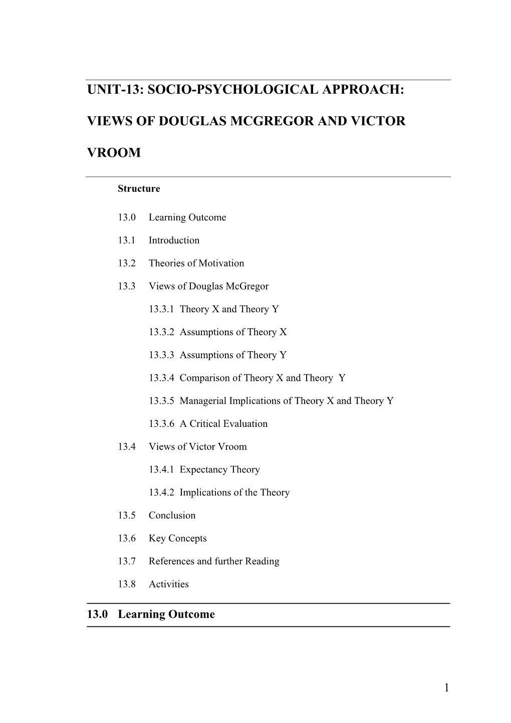 Unit-13: Views of Doughlas Mcgregar and Victor Vroom