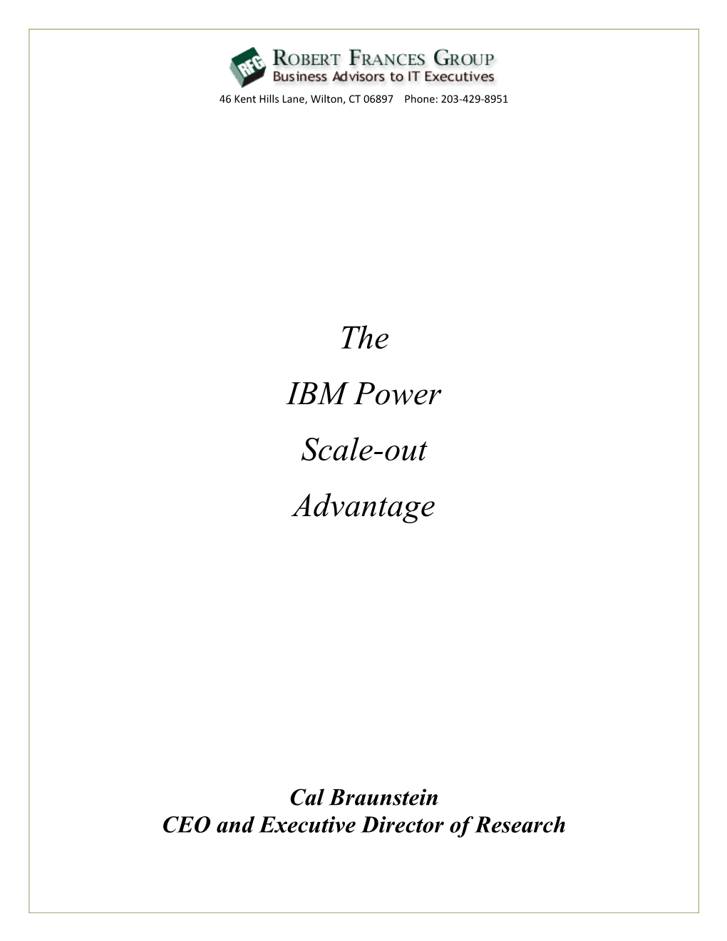 The IBM Power Scale-Out Advantage