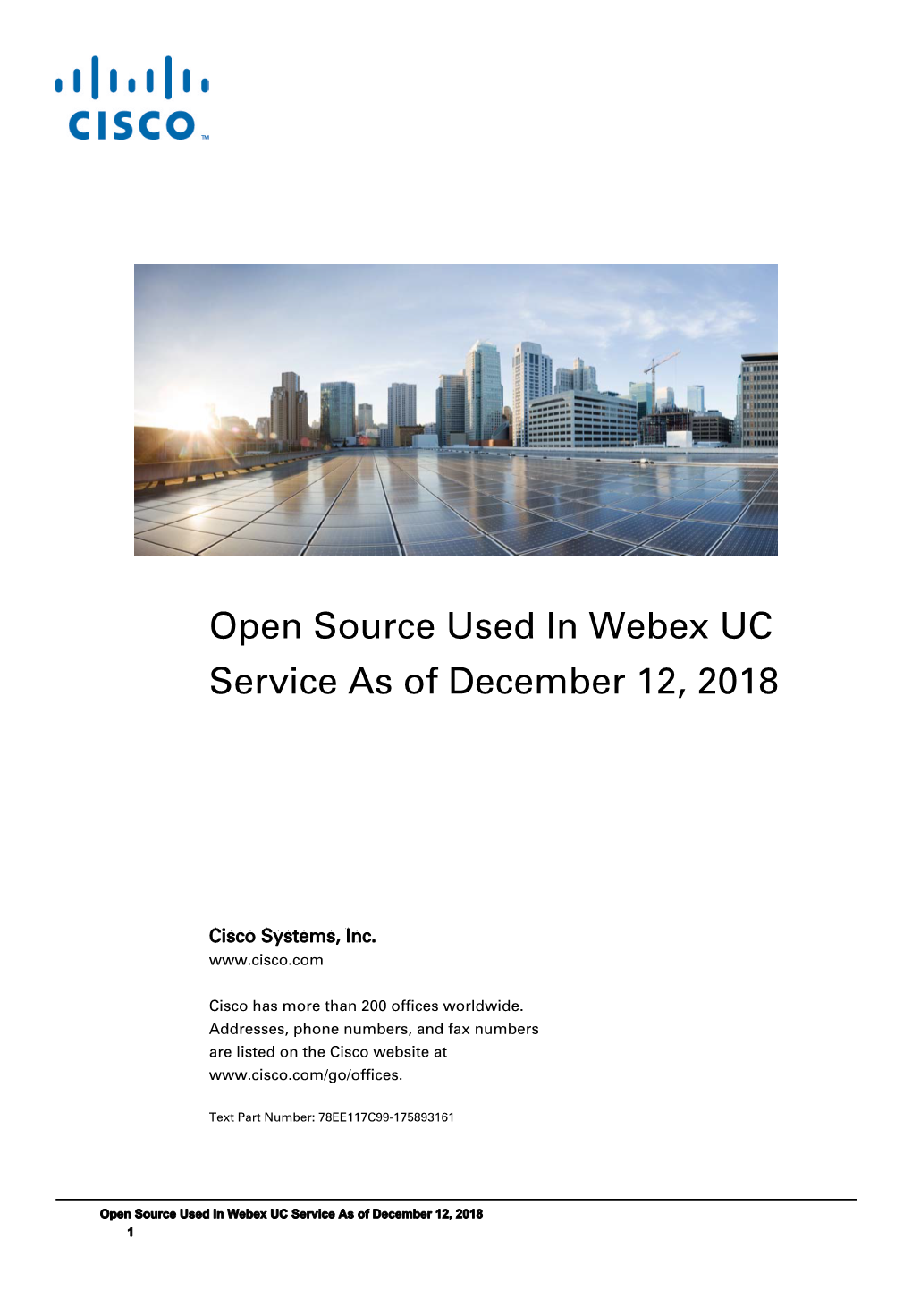 Open Sources Used in Cisco Spark UC Service
