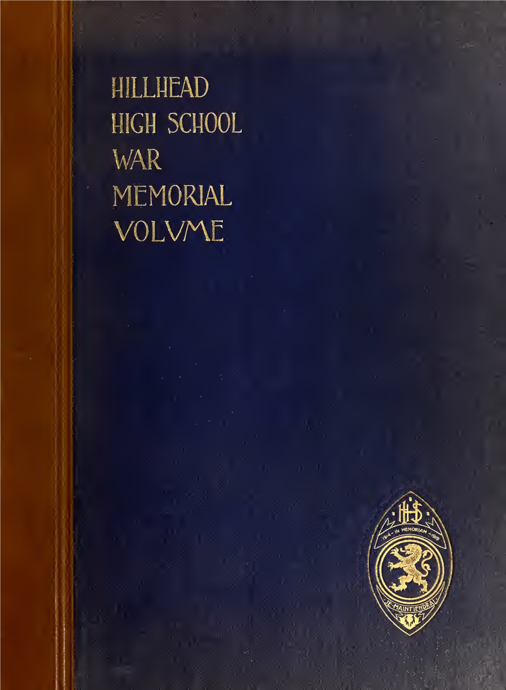 Hillhead High School War Memorial Volume