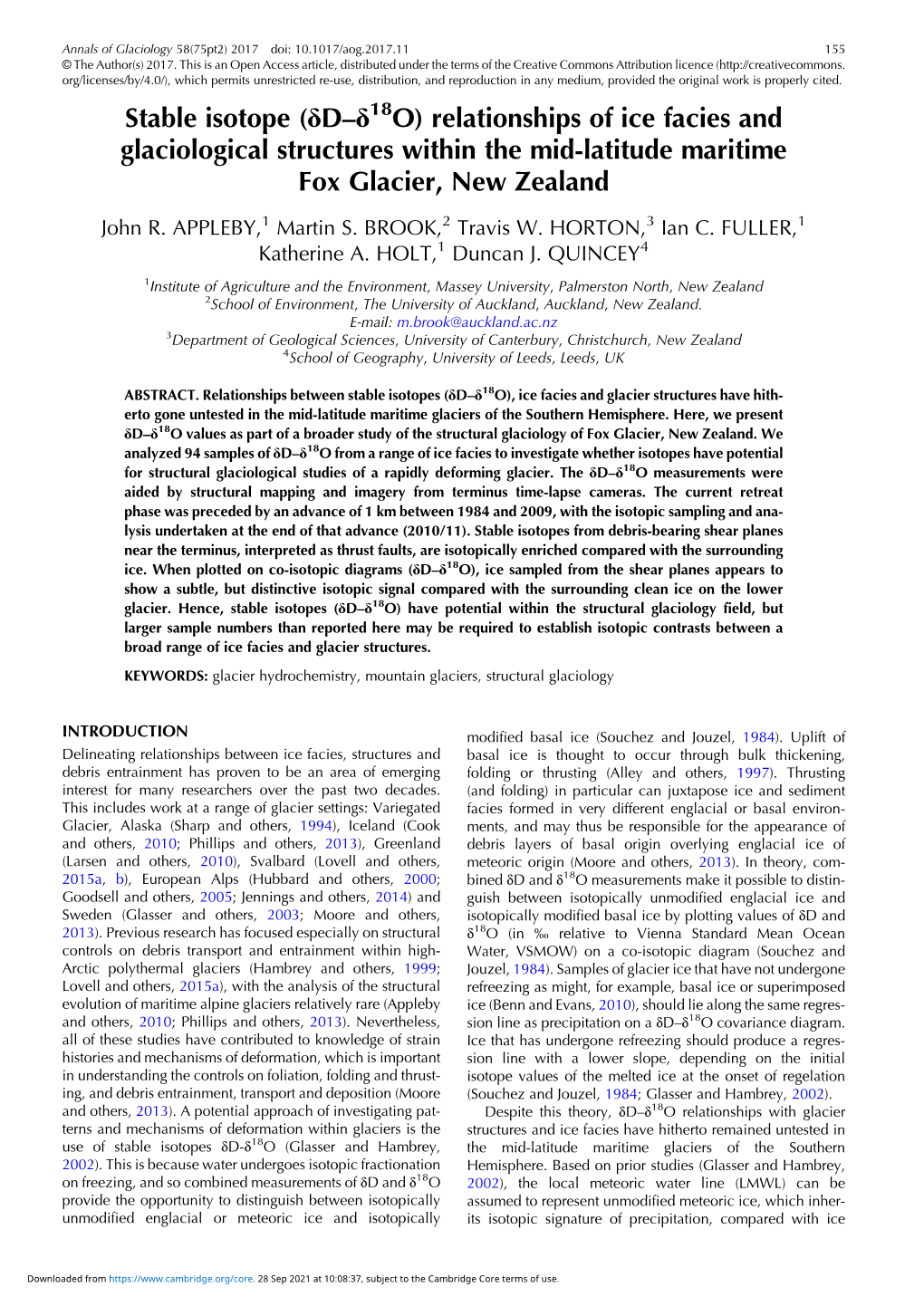 (Δd–Δ18 O) Relationships of Ice Facies and Glaciological Structures Within