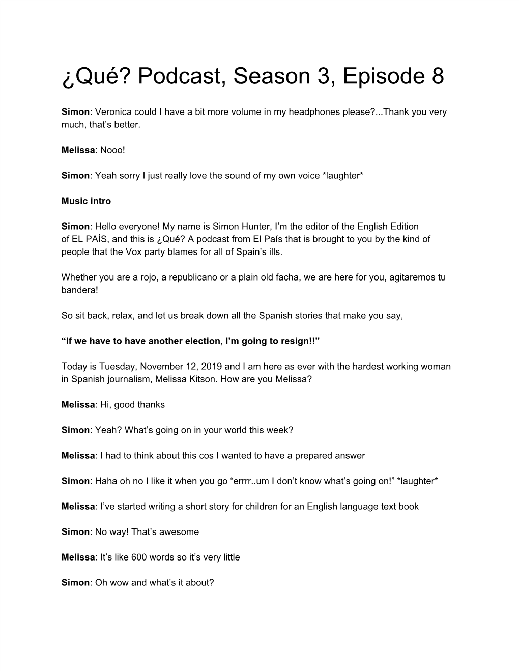 Podcast, Season 3, Episode 8
