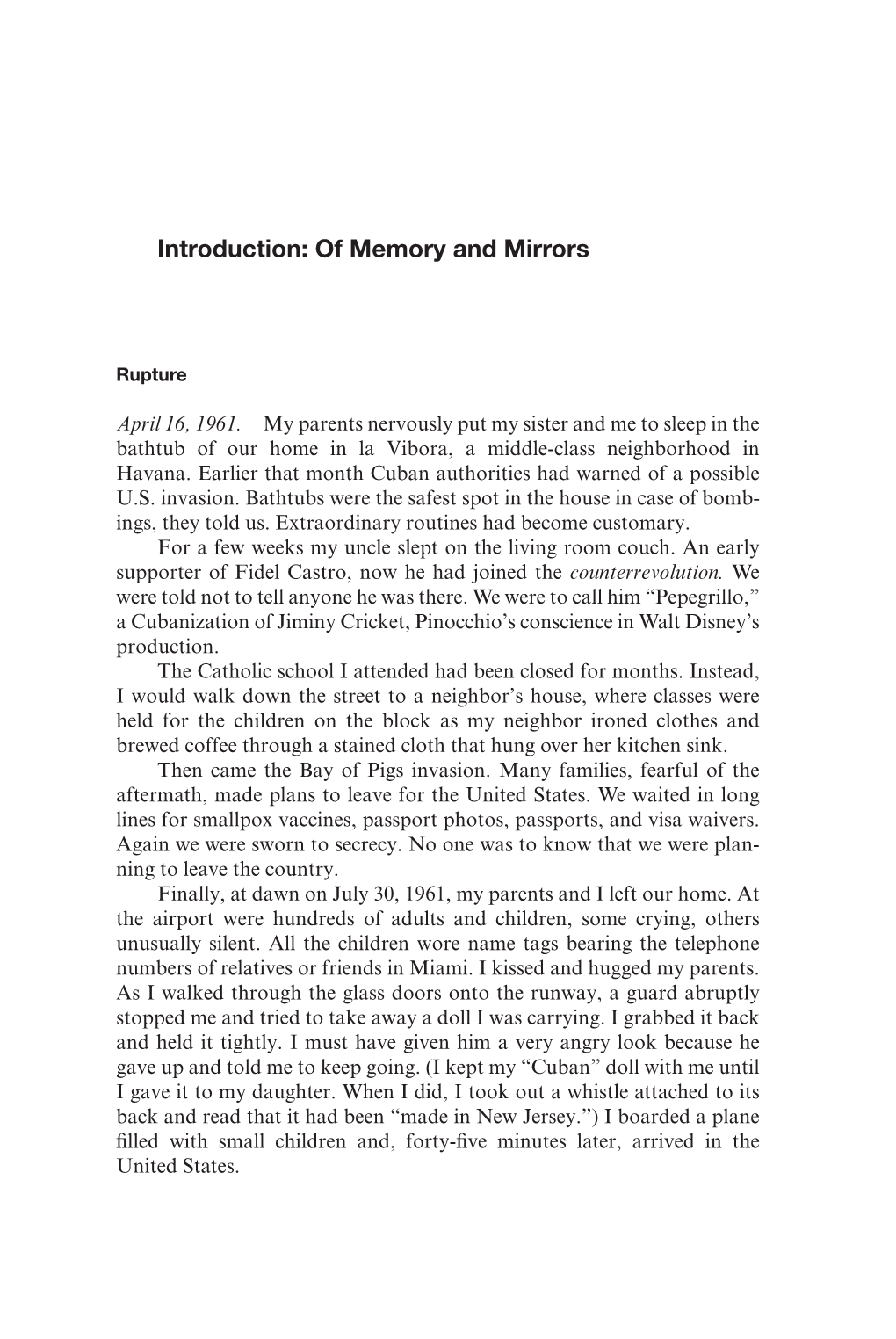 Of Memory and Mirrors