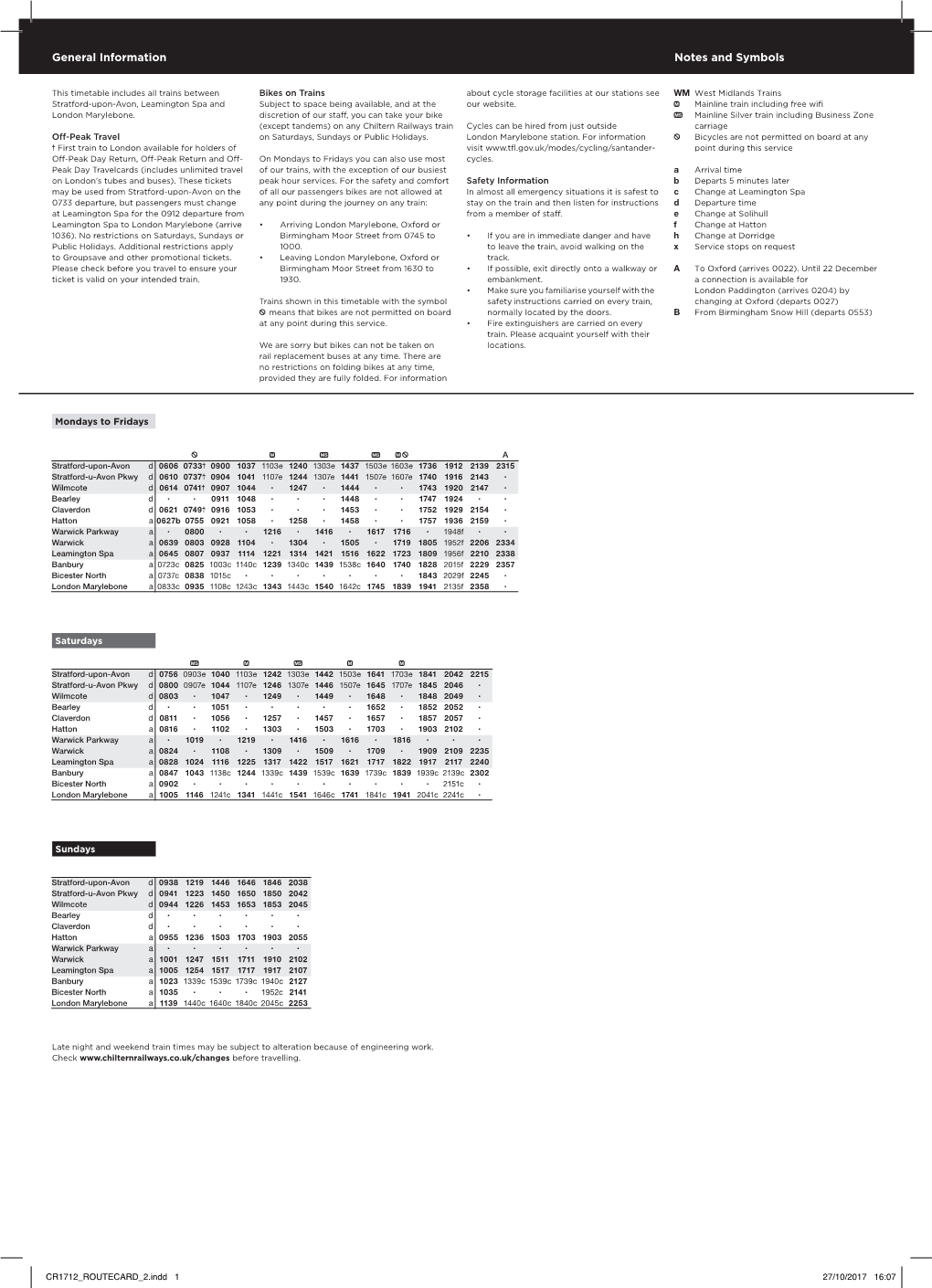 General Information Notes and Symbols