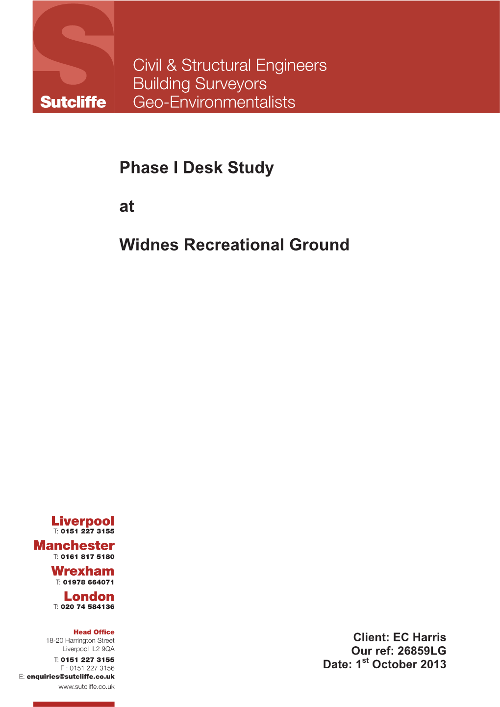 Phase I Desk Study at Widnes Recreational Ground Civil