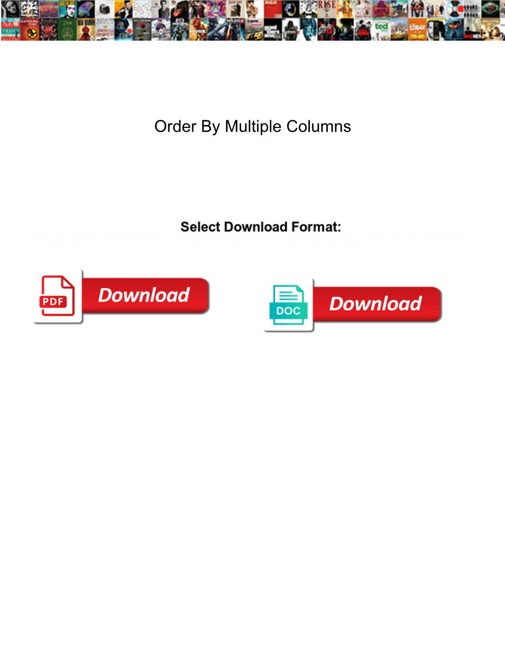 Order by Multiple Columns