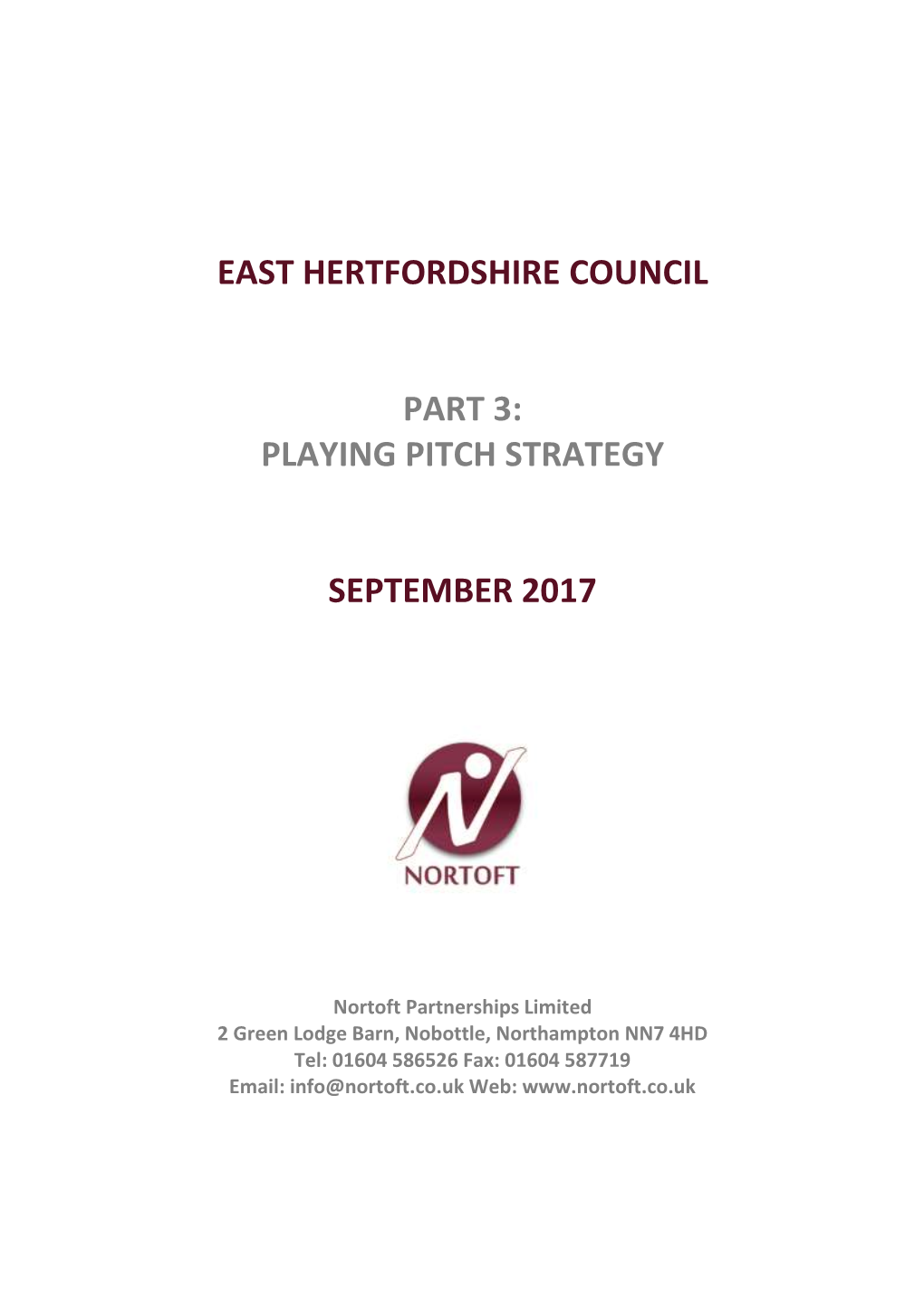 East Hertfordshire Council Part 3: Playing Pitch