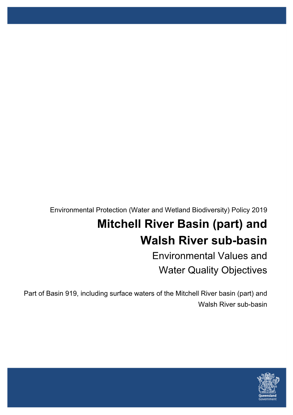 Mitchell River Basin (Part) and Walsh River Sub-Basin