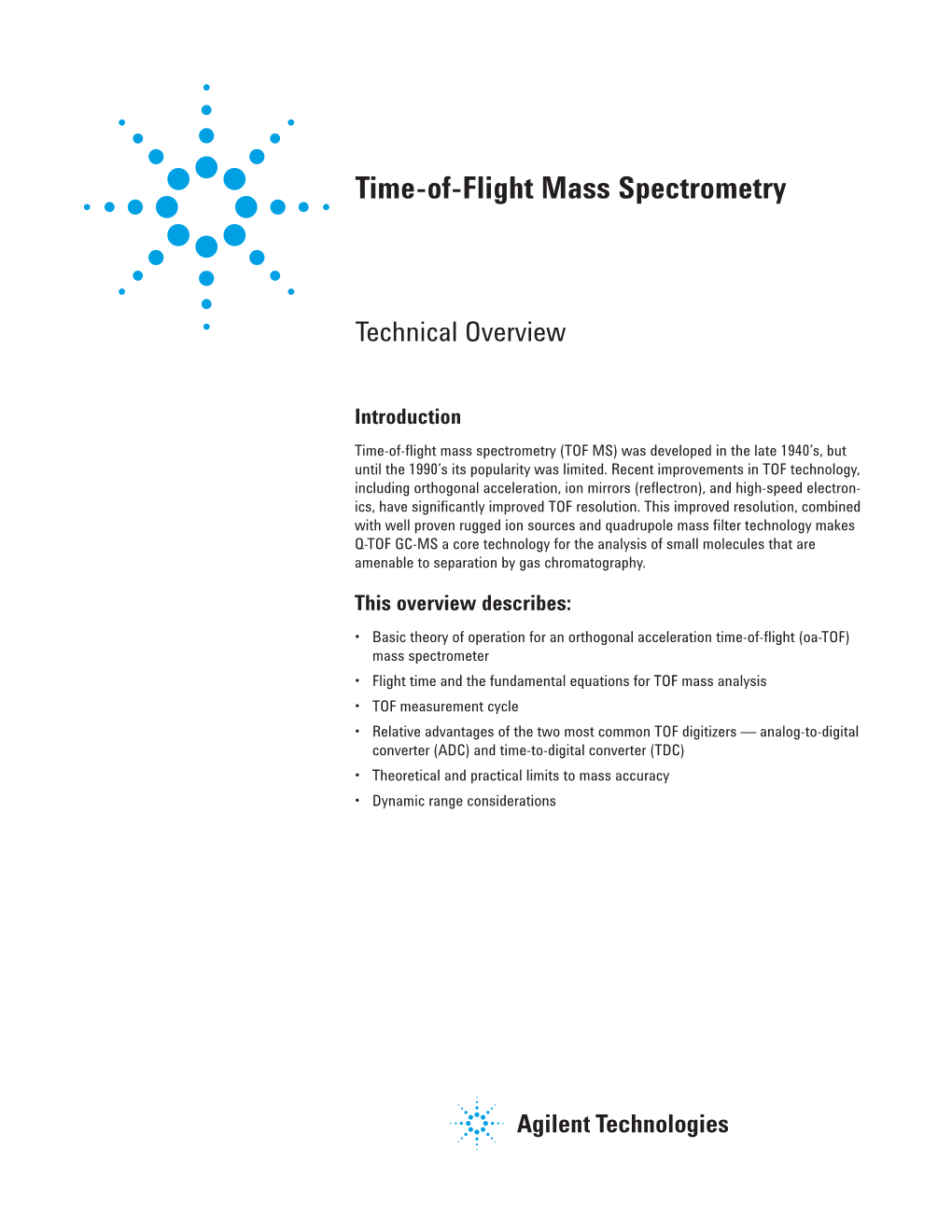 Time-Of-Flight Mass Spectrometry