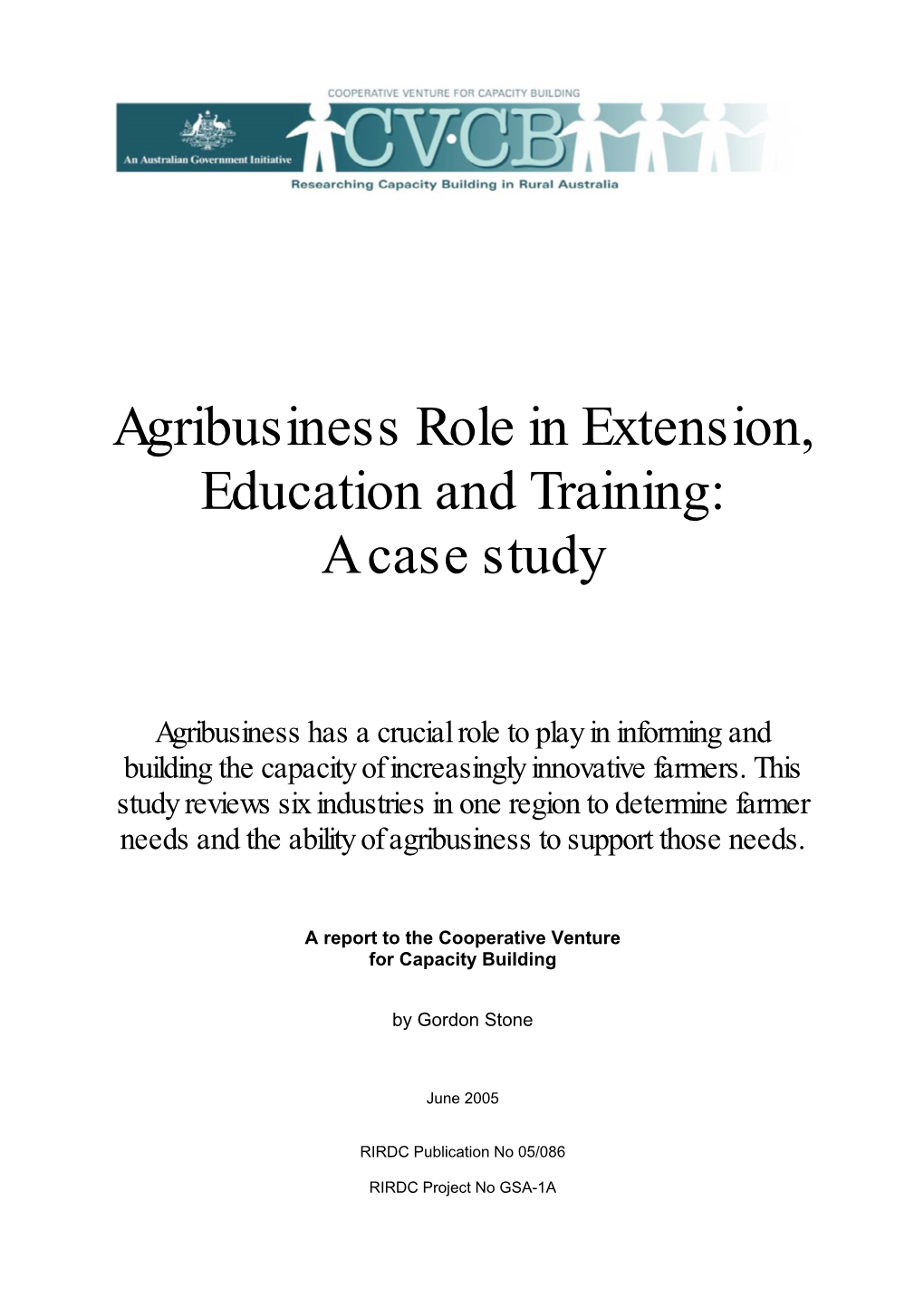 Agribusiness Role in Extension, Education and Training: a Case Study