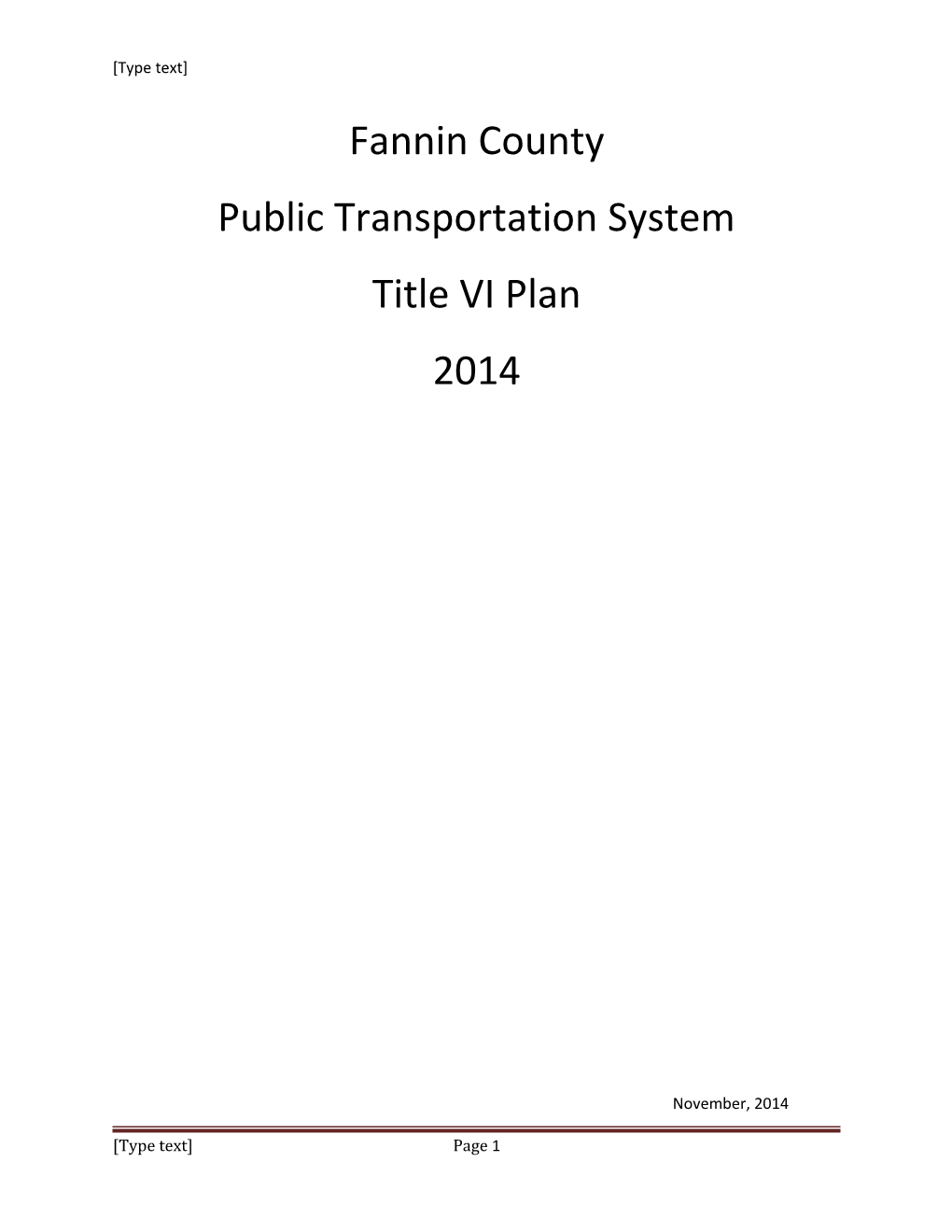 Title Vi Plan Table of Contents