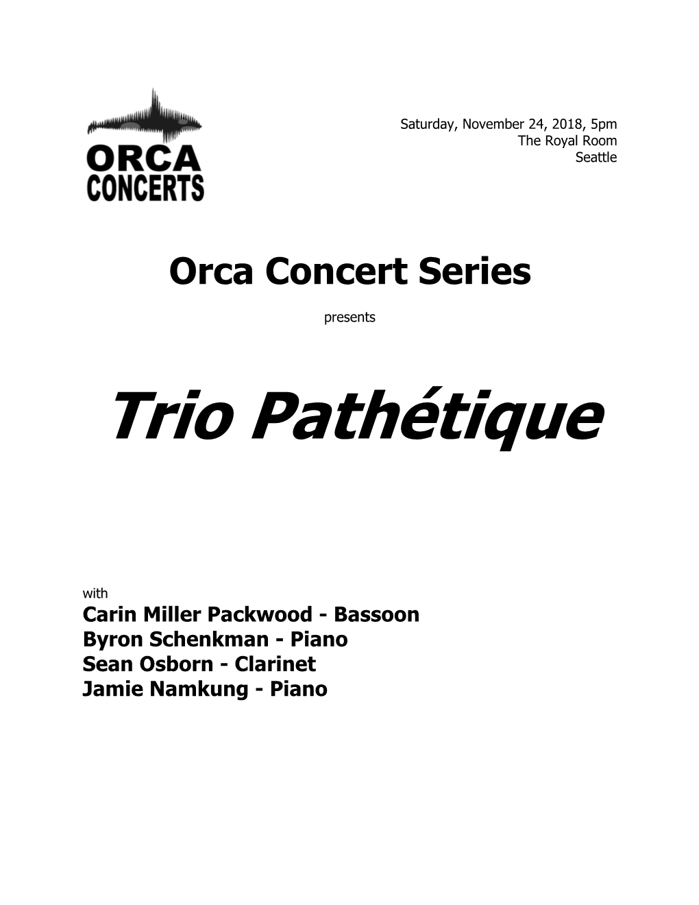 Trio Pathetique Program