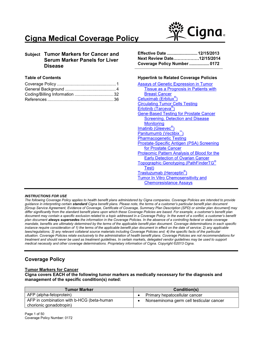 Tumor Markers for Cancer and Serum Marker Panels for Liver Disease