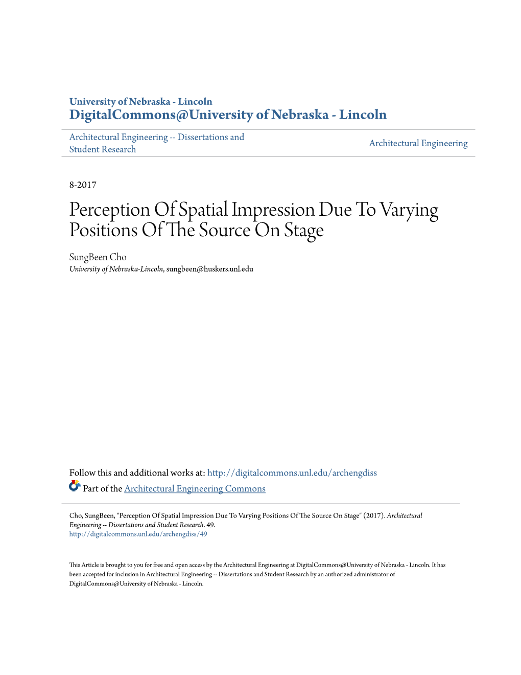 Perception of Spatial Impression Due to Varying Positions of the Source