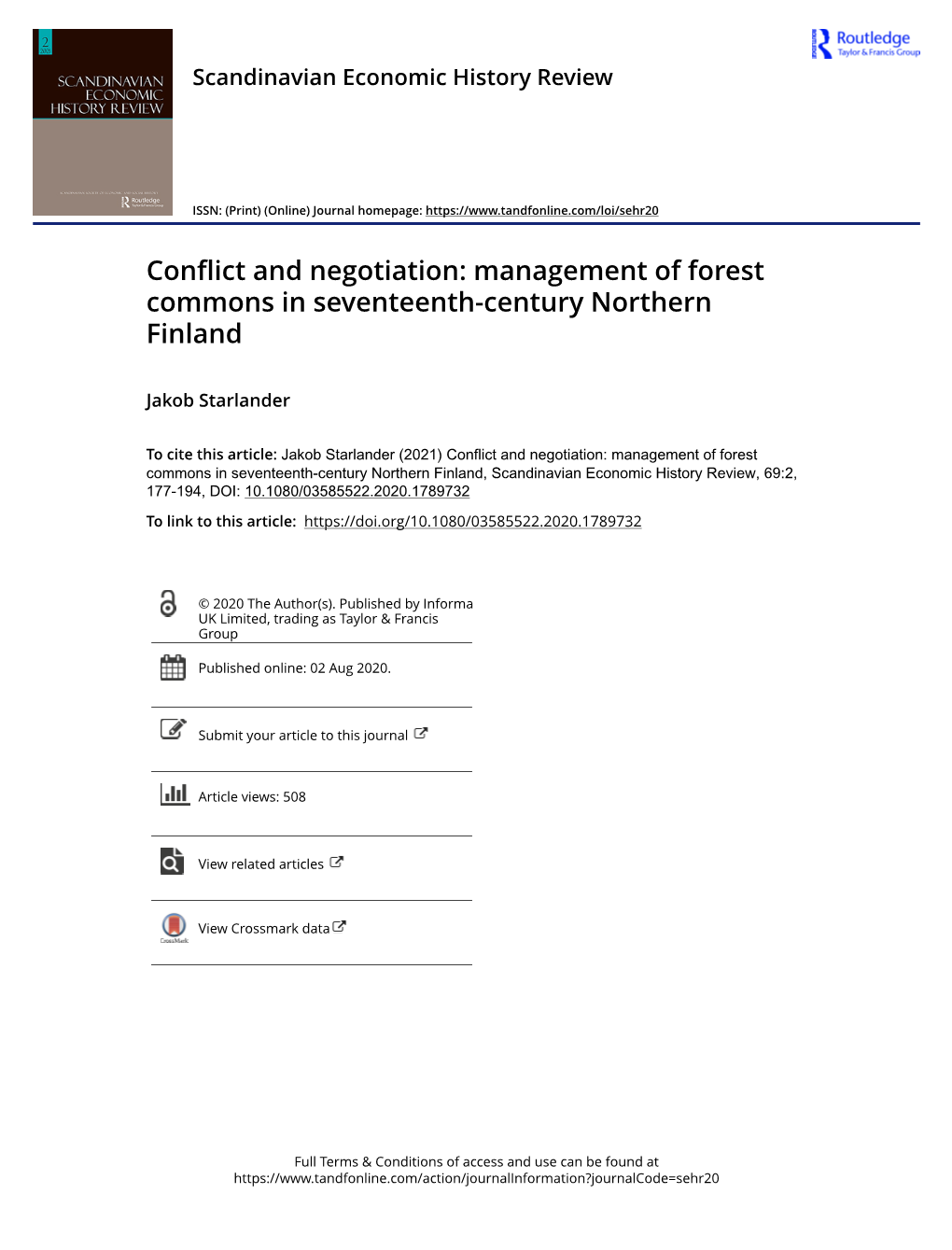 Management of Forest Commons in Seventeenth-Century Northern Finland