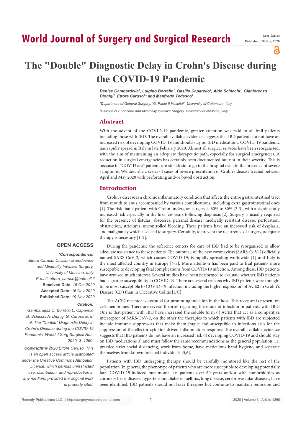 Diagnostic Delay in Crohn's Disease During the COVID-19 Pandemic