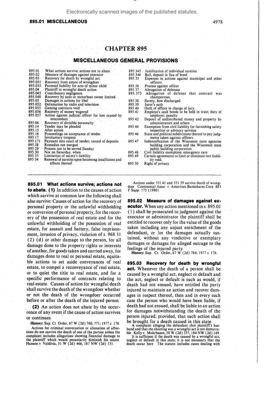 Chapter 895 Miscellaneous General Provisions