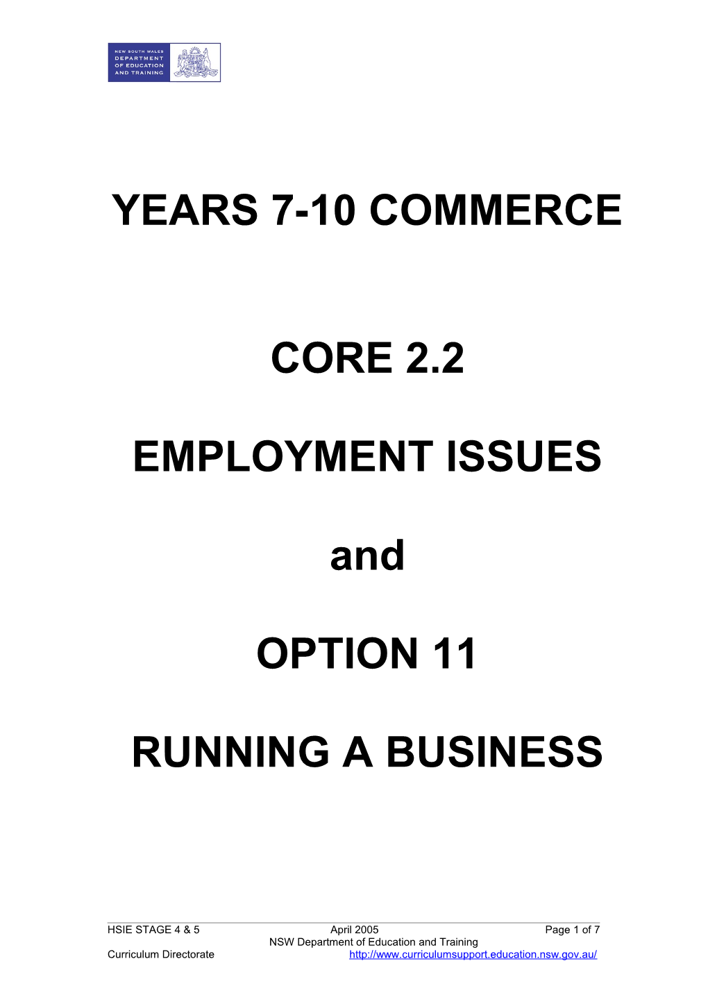 Employment Issues and Running a Business