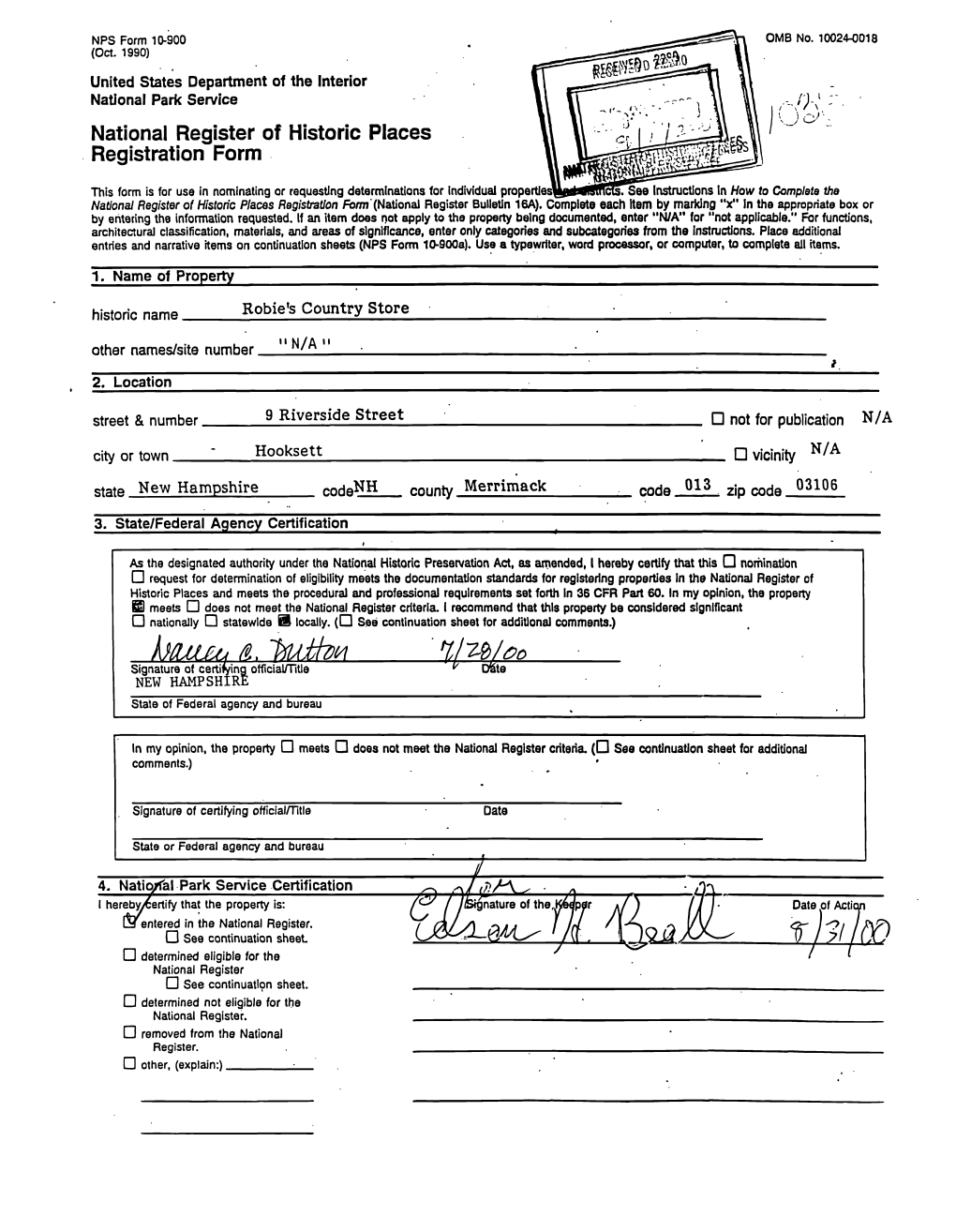 National Register of Historic Places Registration Form