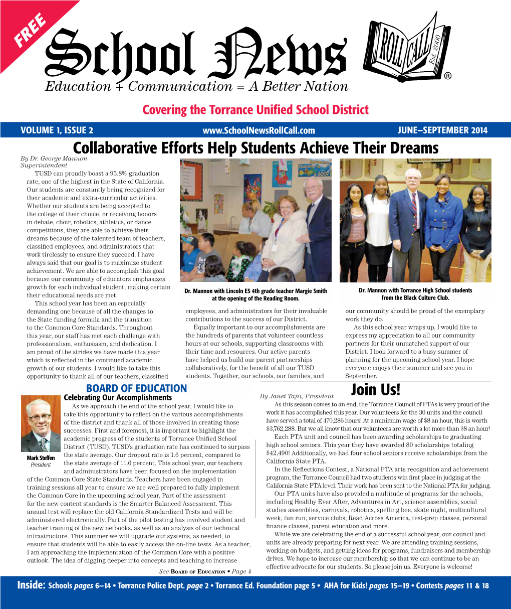 ® Collaborative Efforts Help Students Achieve Their Dreams Join