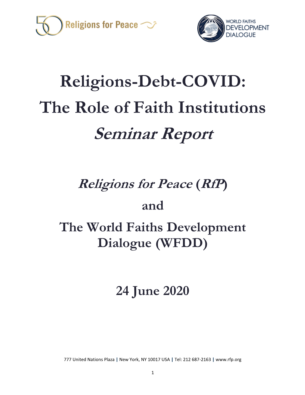 Religion-Debt-COVID Seminar Report