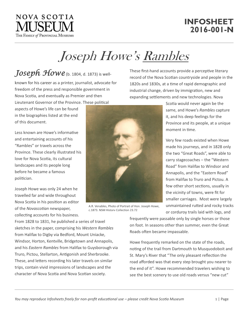 Joseph Howe's Rambles