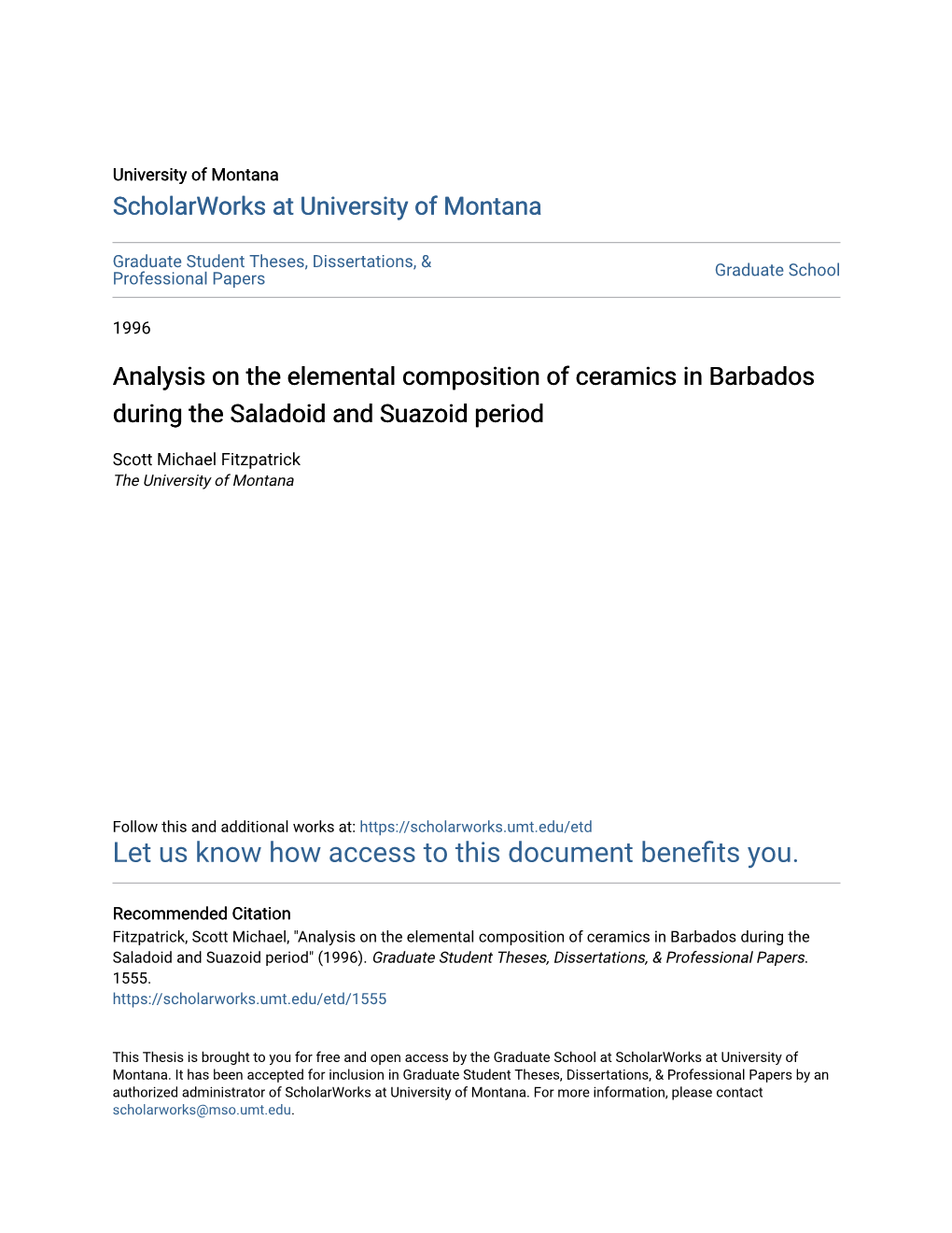 Analysis on the Elemental Composition of Ceramics in Barbados During the Saladoid and Suazoid Period