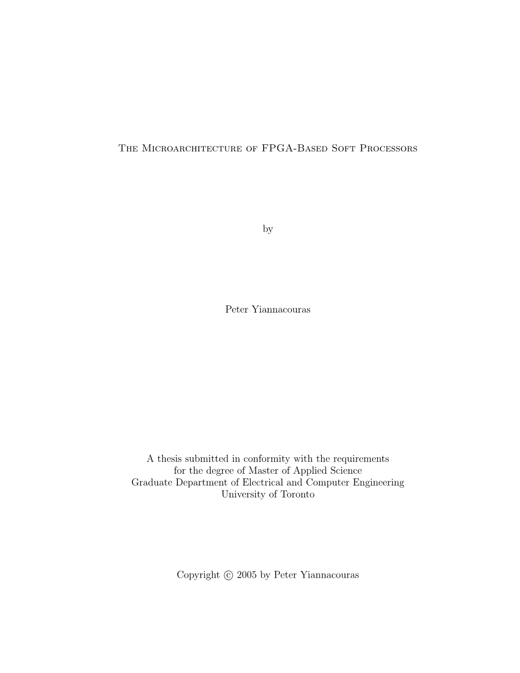 The Microarchitecture of FPGA-Based Soft Processors