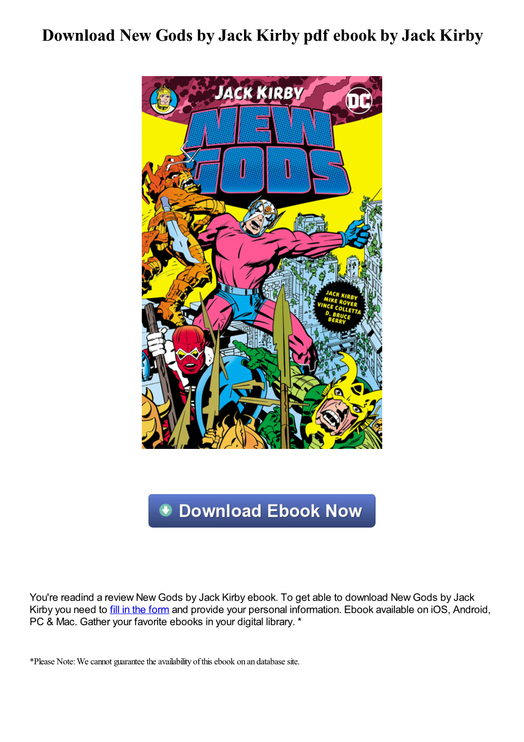 New Gods by Jack Kirby Pdf Ebook by Jack Kirby