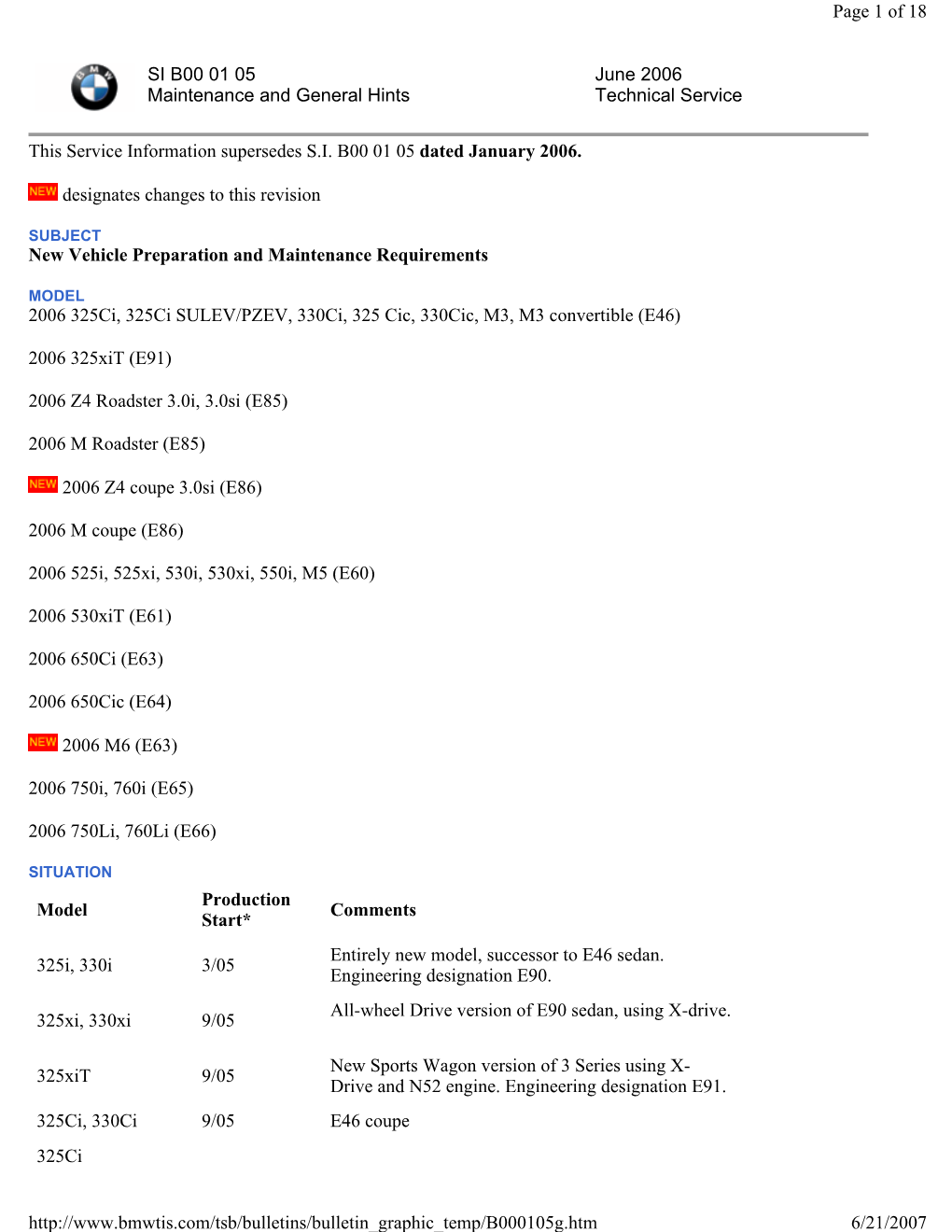 This Service Information Supersedes S.I. B00 01 05 Dated January 2006