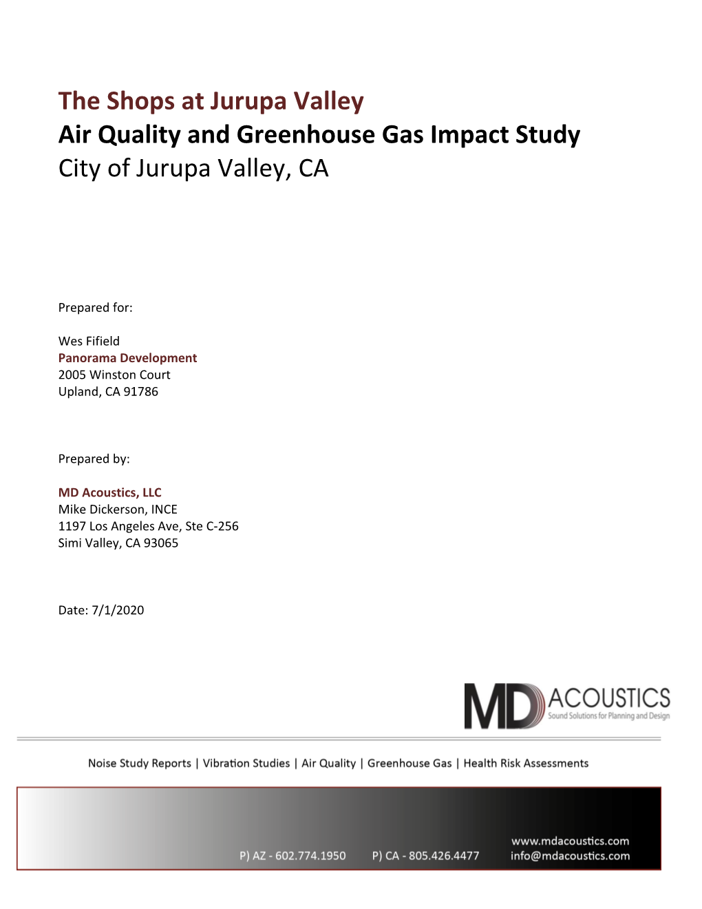 Appendix B-Air Quality and Greenhouse Gas Study