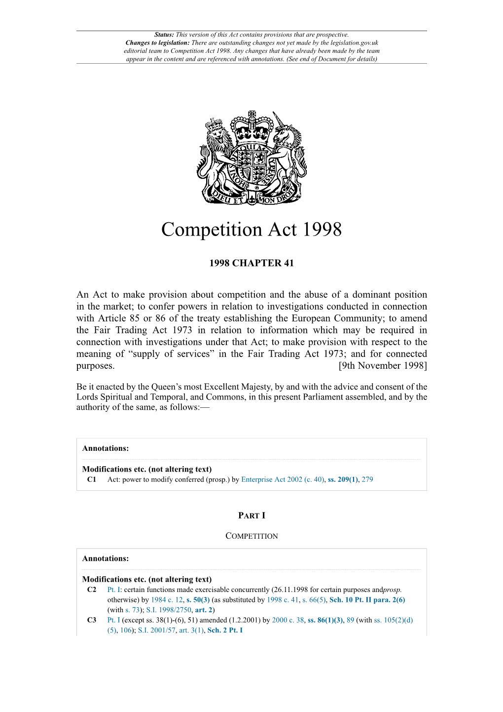 Competition Act 1998