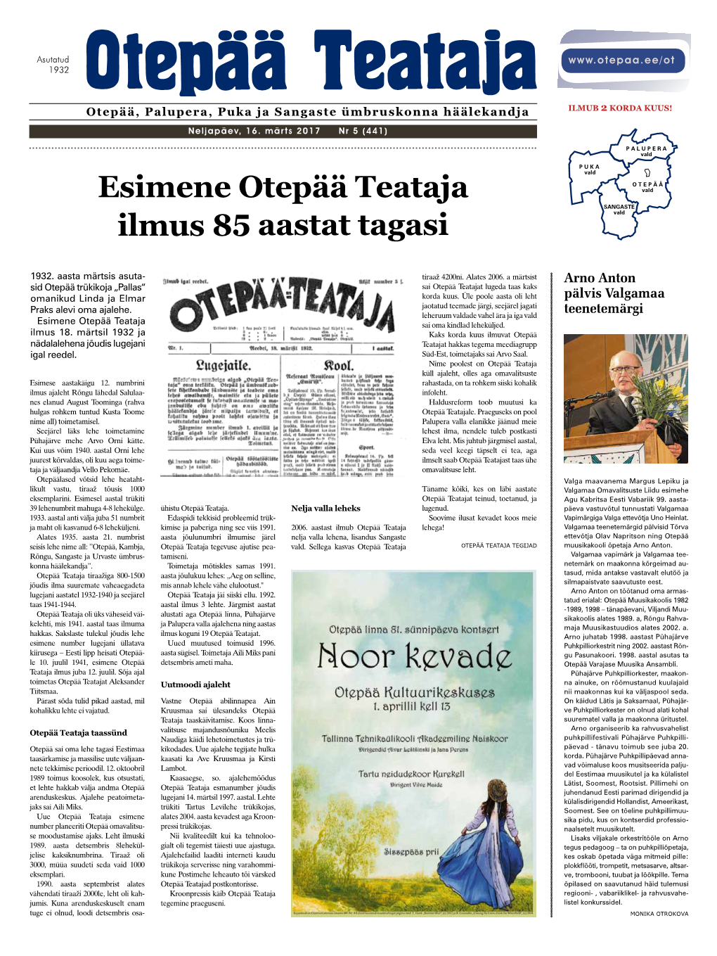 Esimene Otepää Teataja Ilmus 85 Aastat Tagasi