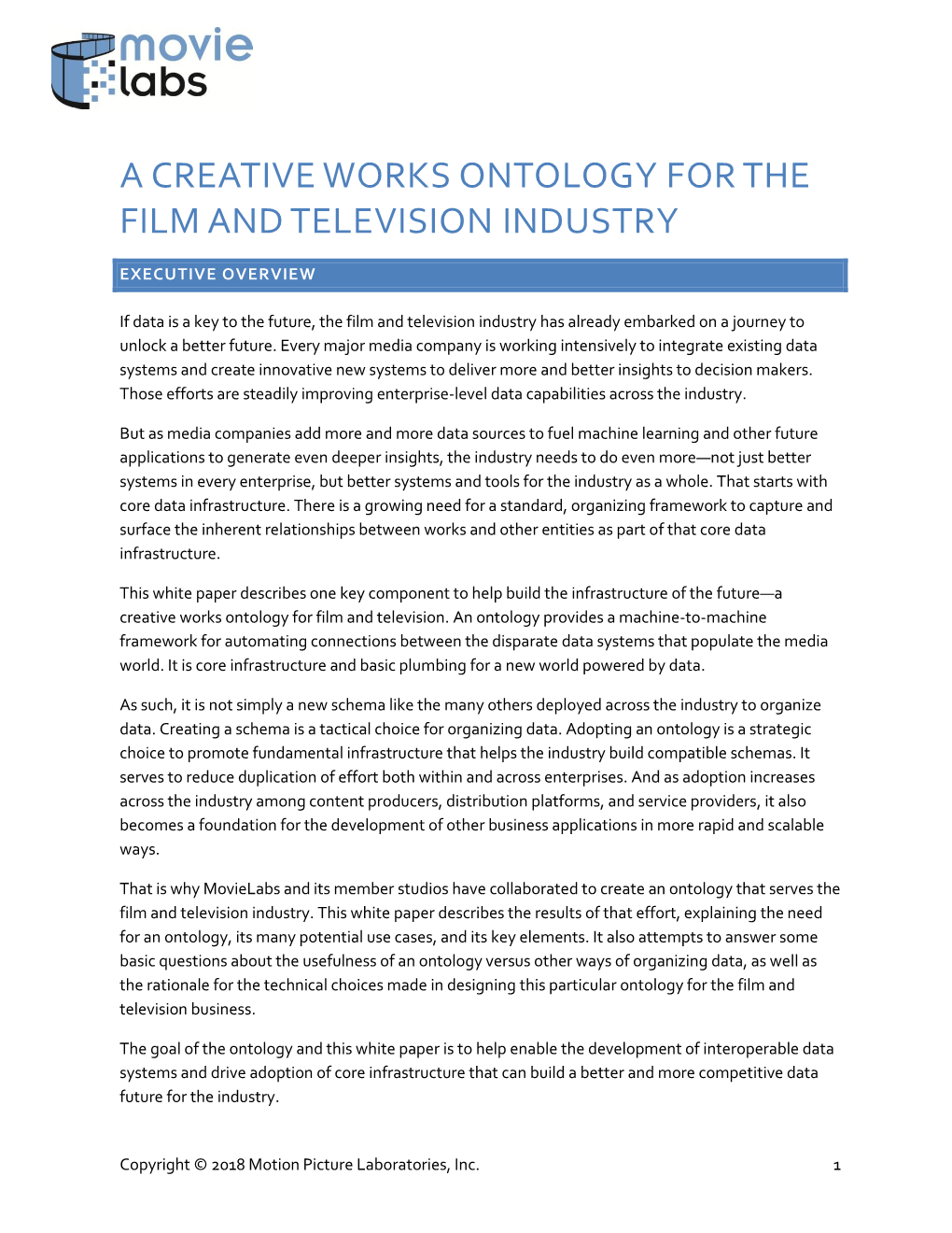 A Creative Works Ontology for the Film and Television Industry