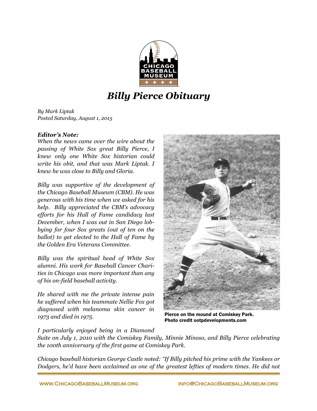 Billy Pierce Obituary