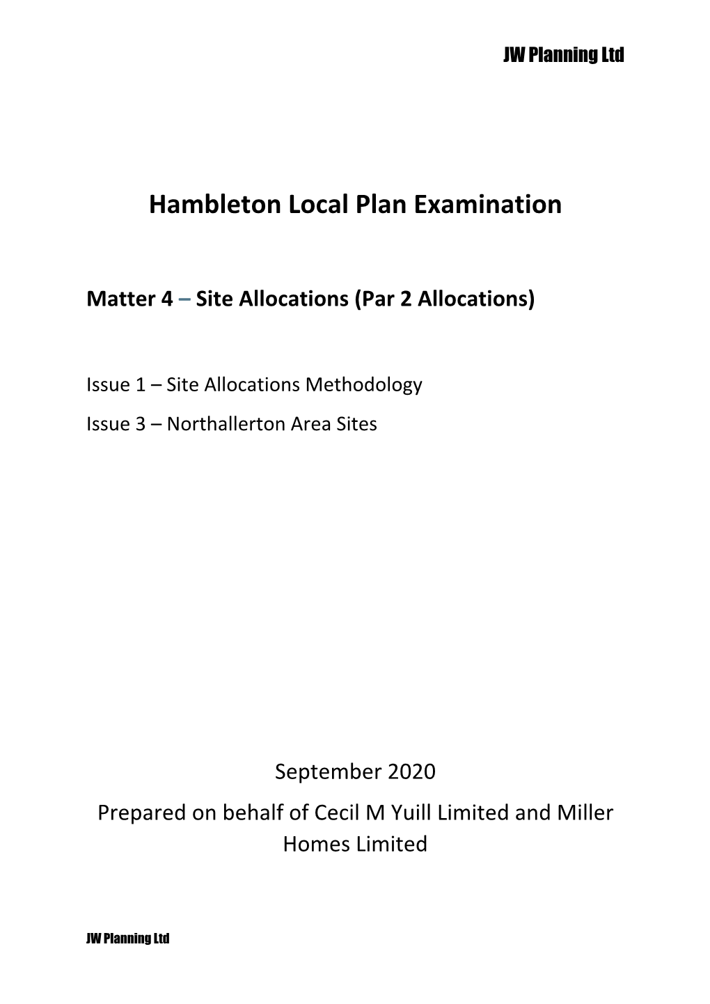 Hambleton Local Plan Examination