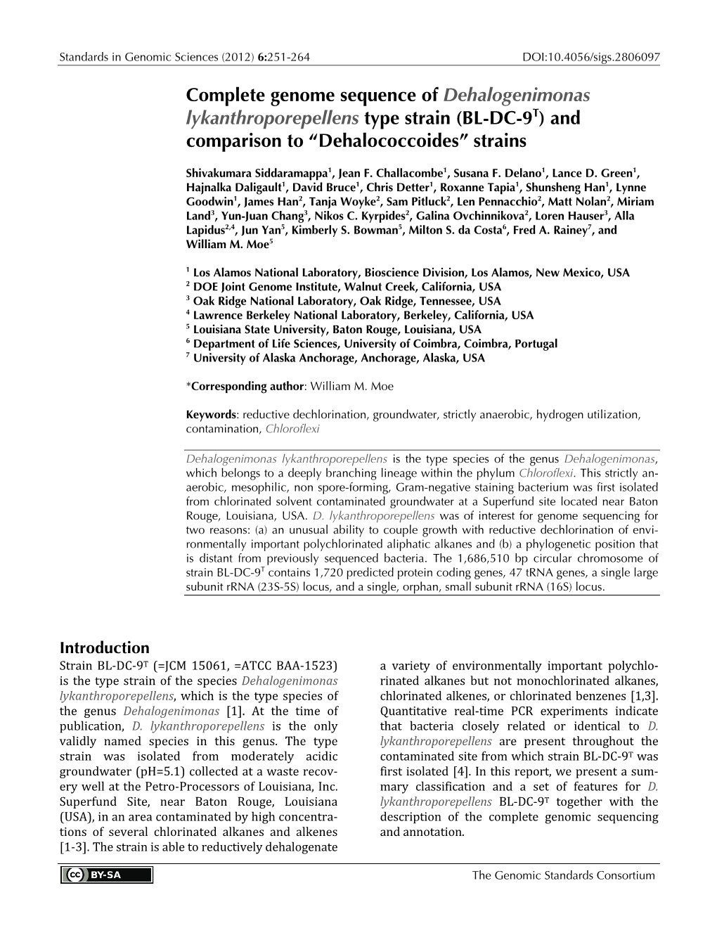 Dehalogenimonas Lykanthroporepellens BL-DC-9T Classification and Features in All of the Reductive Dechlorination Reactions T at Present, D