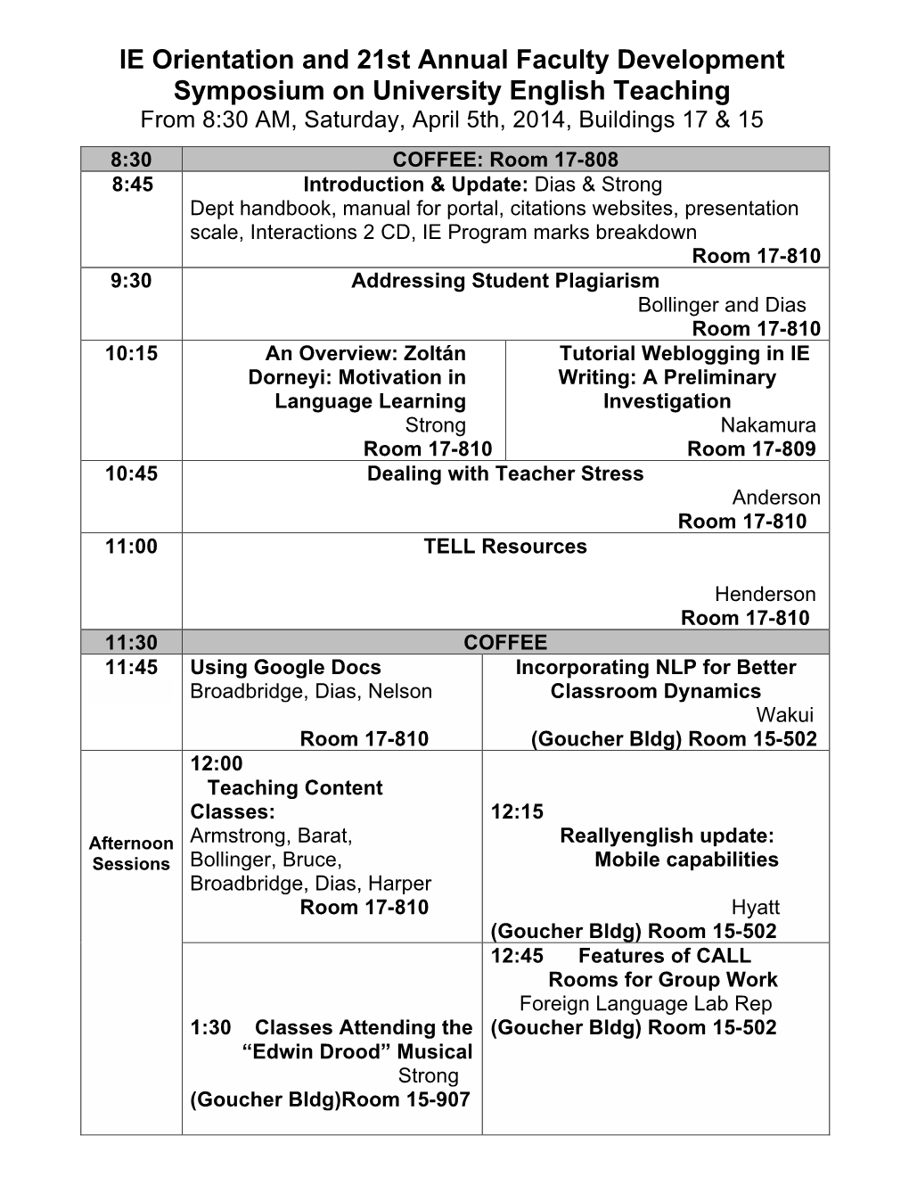 2014-Orientation Schedule