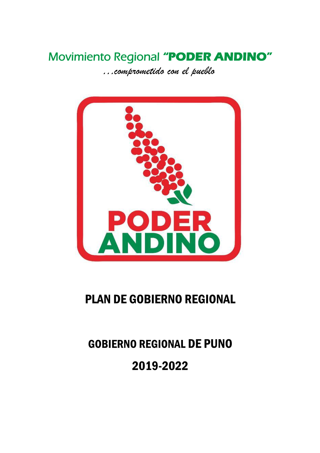 Plan De Gobierno Regional 2019-2022